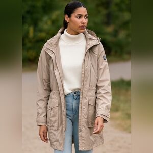 CAVALLO Waterproof Coat Tan Full front Zipper Sz 10 ( L)